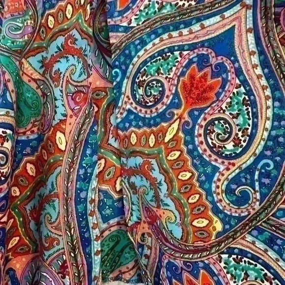 Love Blossom Boho Festival Split Hem Open Back Flowy Mini Pom Pom Top Size L - Picture 6 of 8